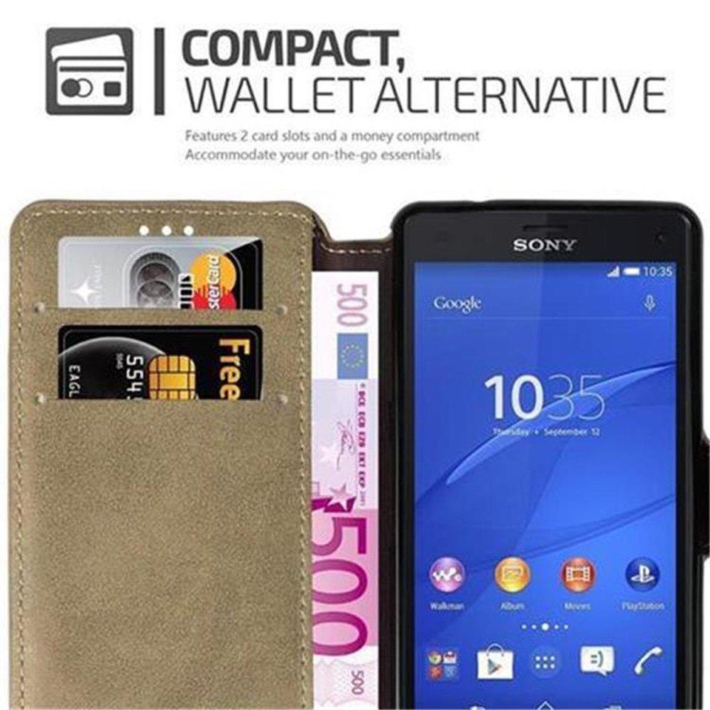 Cadorabo  Housse compatible avec Sony Xperia Z3 COMPACT - Coque de protection avec fonction de support et compartiment pour carte au design rétro 