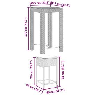 VidaXL set bar da giardino Polirattan  