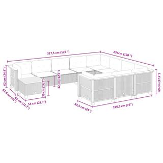 VidaXL Ensemble de canapés de jardin rotin synthétique  