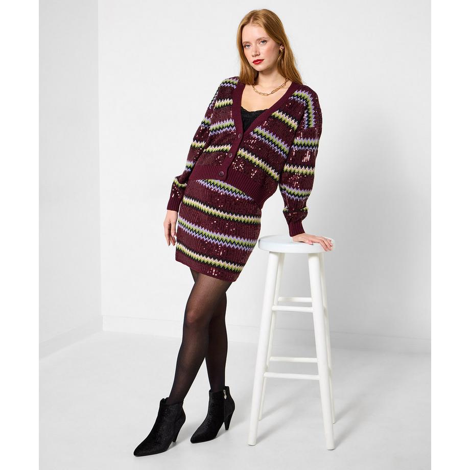 Gestrickter Minirock mit Pailletten