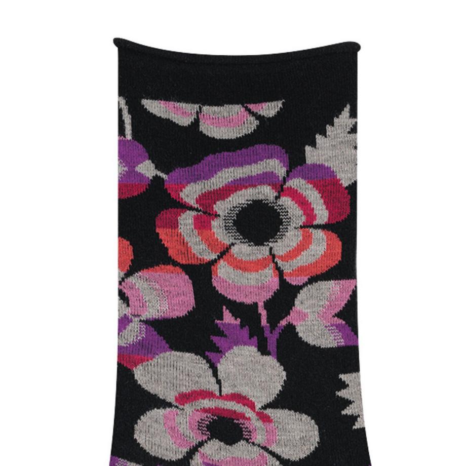BLEU FORET Fleurs Chaussettes  