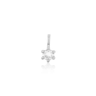 MUAU Schmuck  Solitär Anhänger 6-Griff-Fassung Weissgold 750 Diamant 0.20ct. 8x6mm 