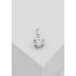 MUAU Schmuck  Solitär Anhänger 6-Griff-Fassung Weissgold 750 Diamant 0.20ct. 8x6mm 