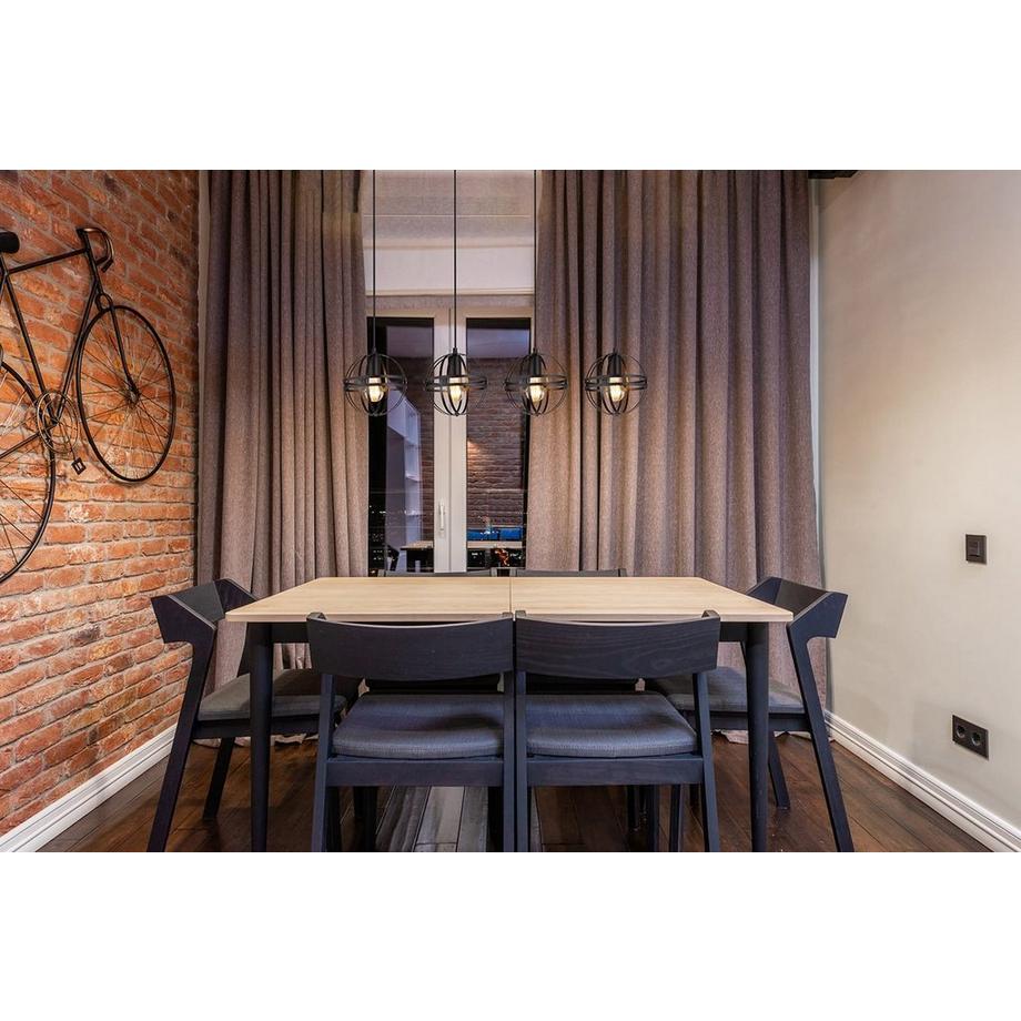 mutoni Lampe à suspension Cronadun métal noir mat 4xE27  