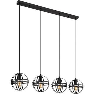 mutoni Lampe à suspension Cronadun métal noir mat 4xE27  