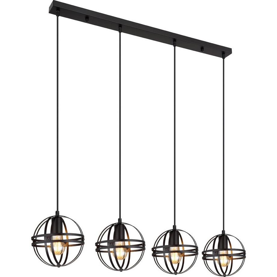 Lampe à suspension Cronadun métal noir mat 4xE27