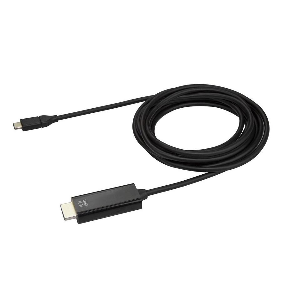 STARTECH.COM  StarTech.com Adaptateur USB-C vers HDMI 3m - Câble Vidéo USB Type C vers HDMI 2.0 - 4K60Hz - Compatible Thunderbolt 3 - Convertisseur USB-C à HDMI - DP 1.2 Alt Mode HBR2 - Noir 