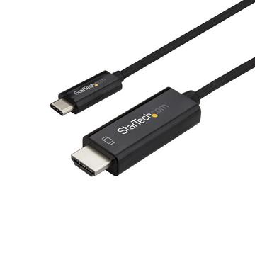 StarTech.com Adaptateur USB-C vers HDMI 3m - Câble Vidéo USB Type C vers HDMI 2.0 - 4K60Hz - Compatible Thunderbolt 3 - Convertisseur USB-C à HDMI - DP 1.2 Alt Mode HBR2 - Noir