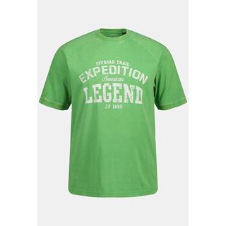 JP1880  T-shirt dal look vintage con "Legend", scollo a girocollo e mezze maniche verde mela 