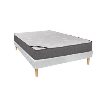 Set aus Bettgestell + Matratze - 160 x 200 cm - 5-Zonen-Taschenfederkern & Memory Schaum - Stärke 23 cm - BABYLONE von YSMÉE