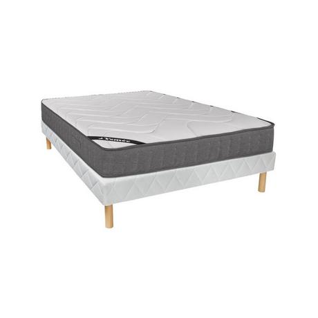 DREAMEA Set aus Bettgestell + Matratze - 160 x 200 cm - 5-Zonen-Taschenfederkern & Memory Schaum - Stärke 23 cm - BABYLONE von YSMÉE  