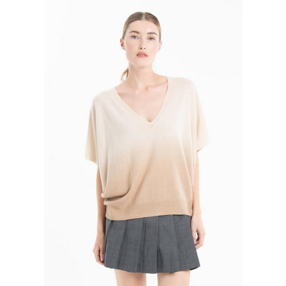 RIA 7 Pull col V manches chauve souris tie & dye - 100%  cachemire