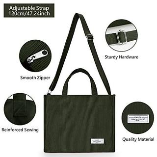 Only-bags.store  Sac à bandoulière en velours côtelé avec fermeture éclair, sac à main sac à bandoulière pour le travail scolaire, tous les jours, décontracté 