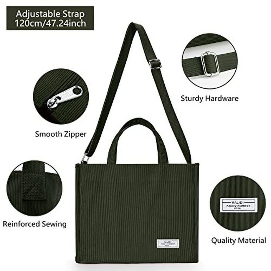 Only-bags.store Cordtasche Umhängetasche mit Reissverschluss Handtasche Shopper  