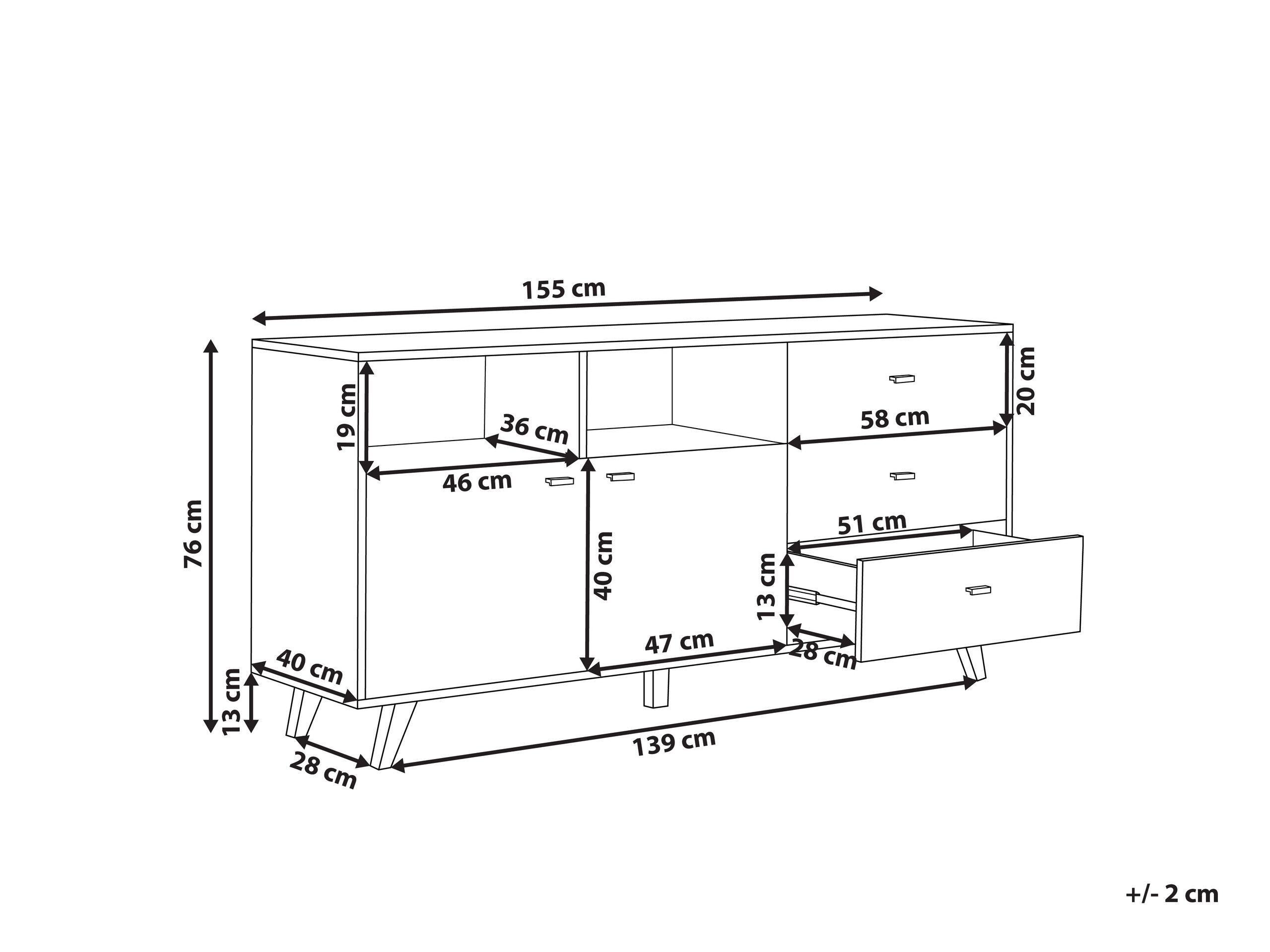 Beliani Sideboard aus Faserplatte Modern ILION  