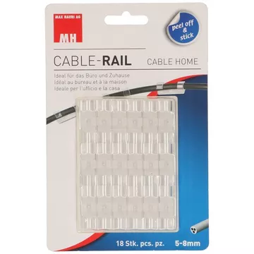 Max Hauri AG Cable Home 164658 Kabel-Organizer Universal Kabelklemme Transparent 18 Stück(e)