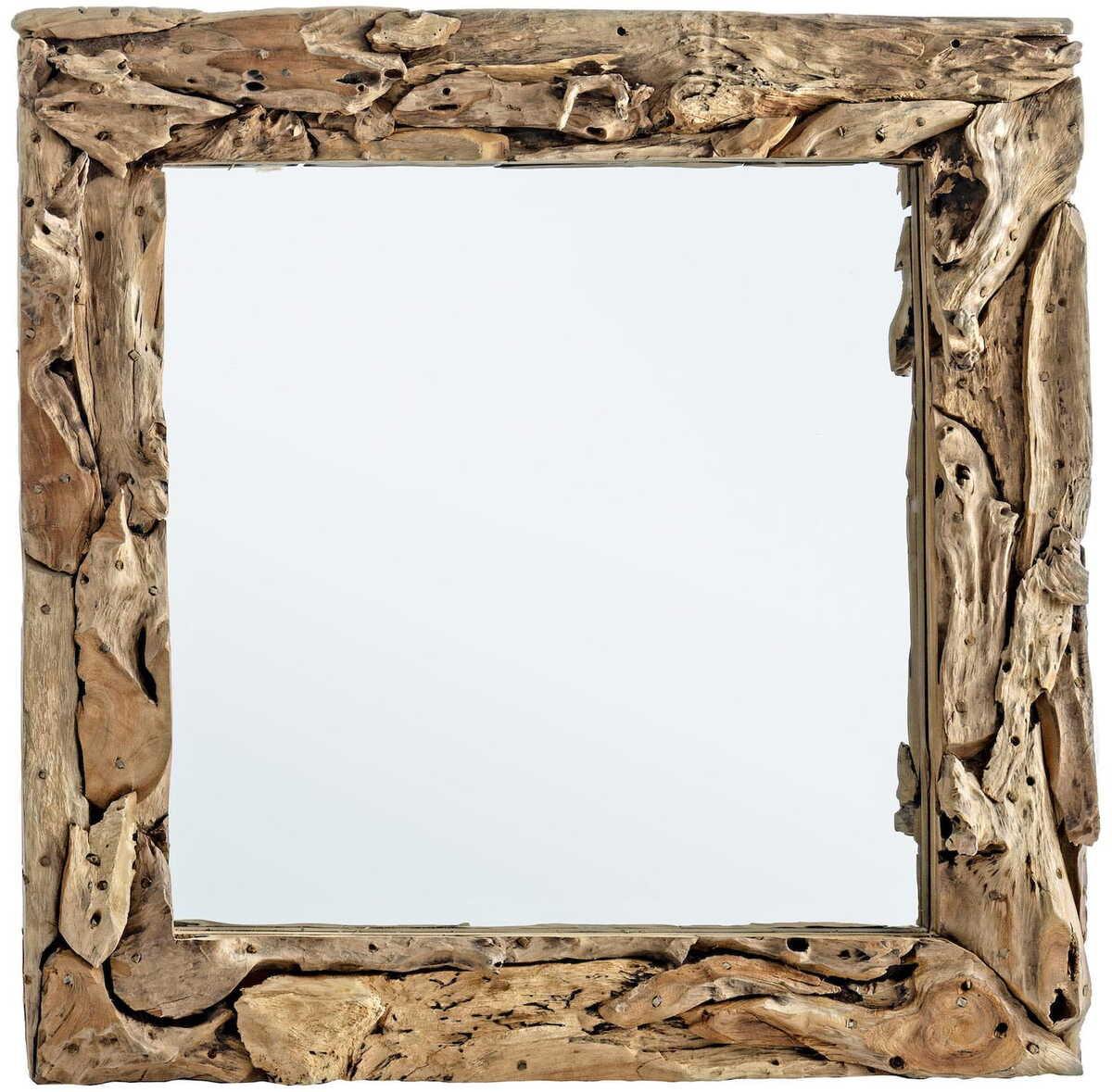 mutoni Spiegel Raven mit Teakholz-Rahmen 90x90  