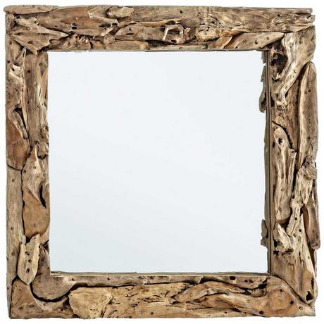 mutoni Spiegel Raven mit Teakholz-Rahmen 90x90  