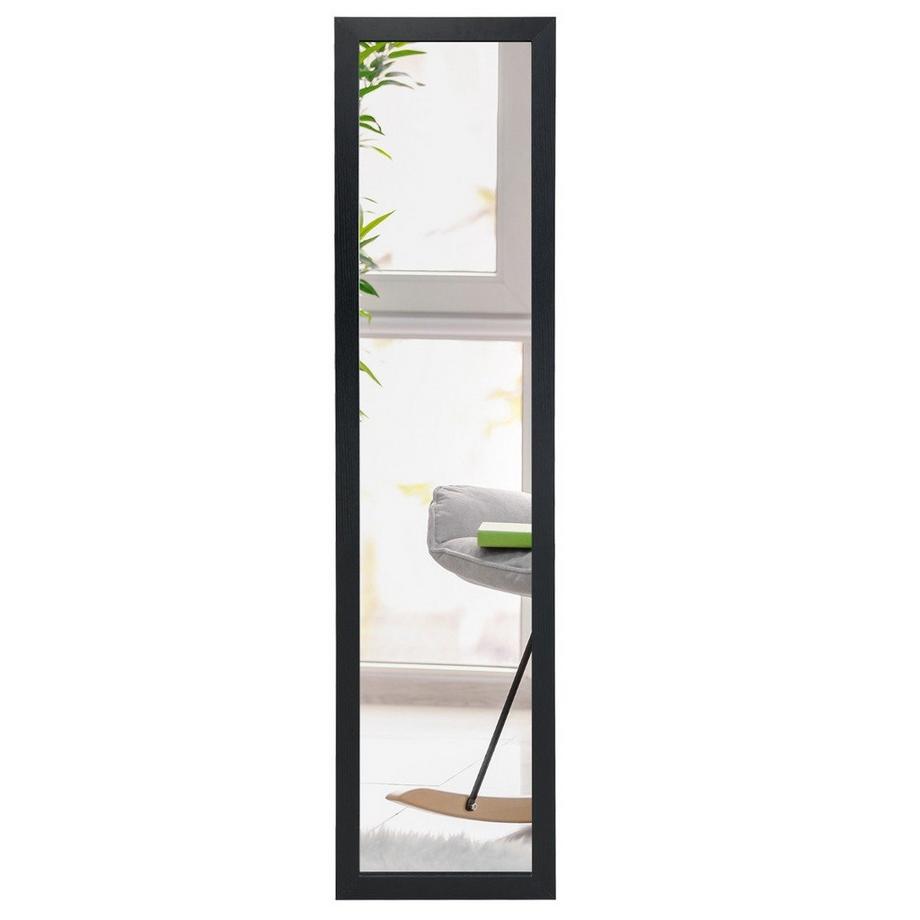 Northix Specchio a corpo intero 2 in 1 Specchio a corpo intero con cornice in legno 37 x 155 cm nero  