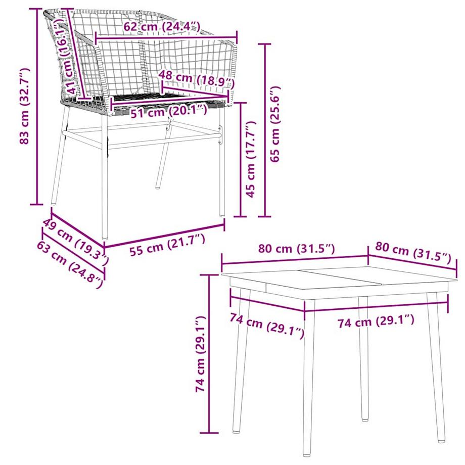 VidaXL Garten essgruppe poly-rattan  