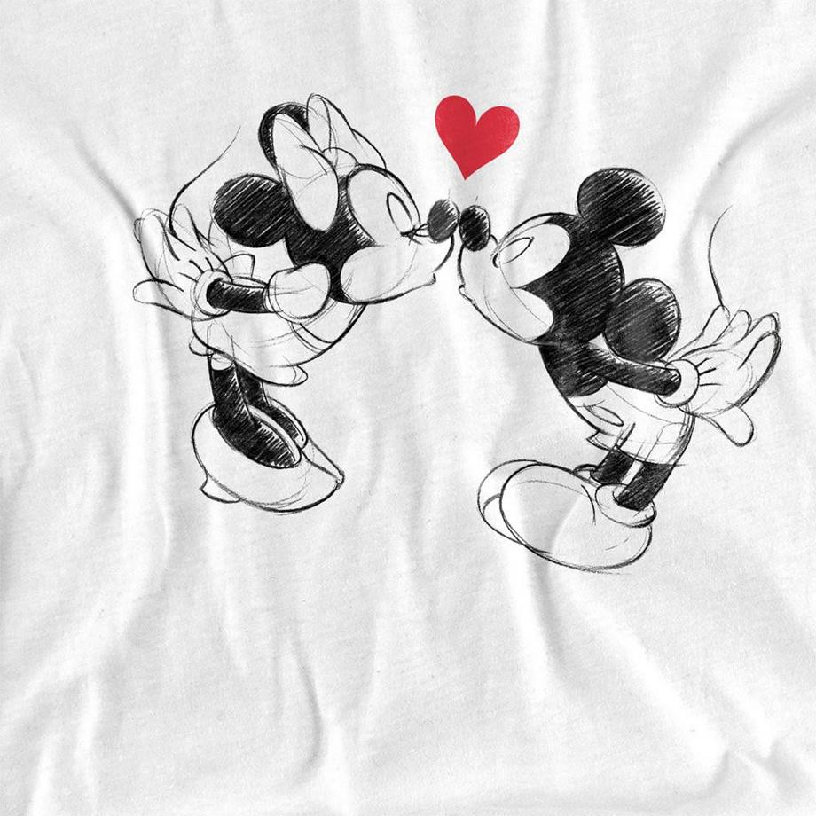 Disney Mickey und Minnie Valentinstag Langarm T-Shirt  