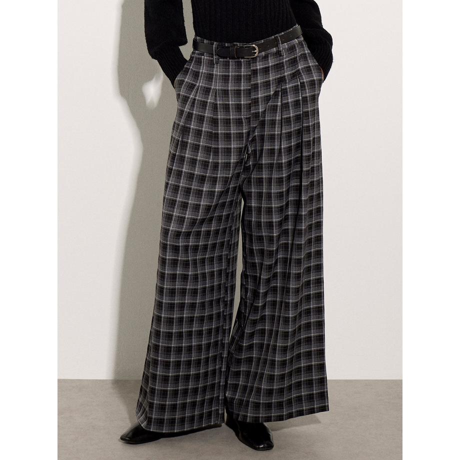 APRICOT Pantalon à carreaux à jambes larges  