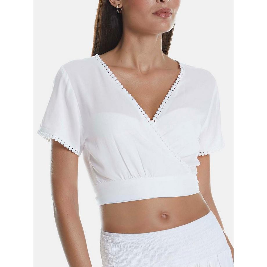 Kurzärmeliges Oberteil mit V-Ausschnitt