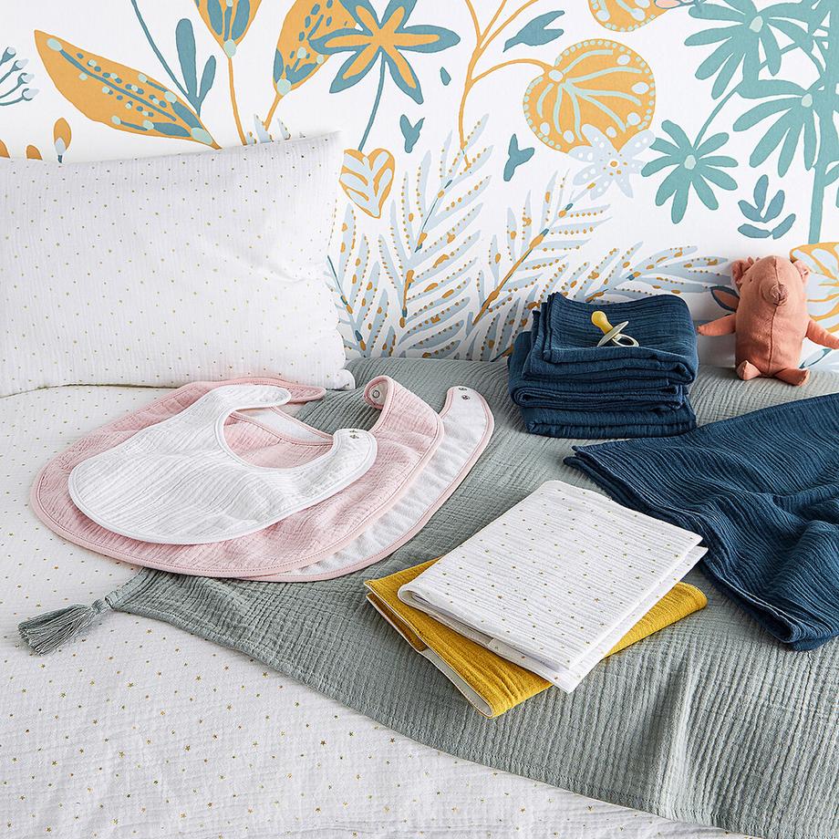 La Redoute Intérieurs  Lot de 4 langes bébé en gaze de coton 