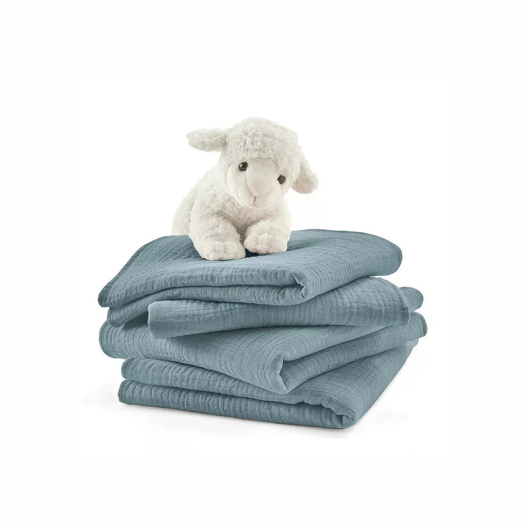 La Redoute Intérieurs - 4er-Pack Mullwindeln Kumla, One Size, Blau