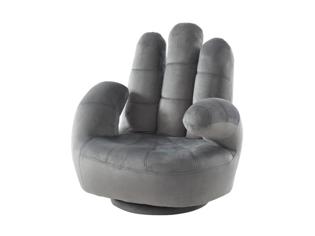 Vente-unique Fauteuil main enfant pivotant en velours CATCHY  