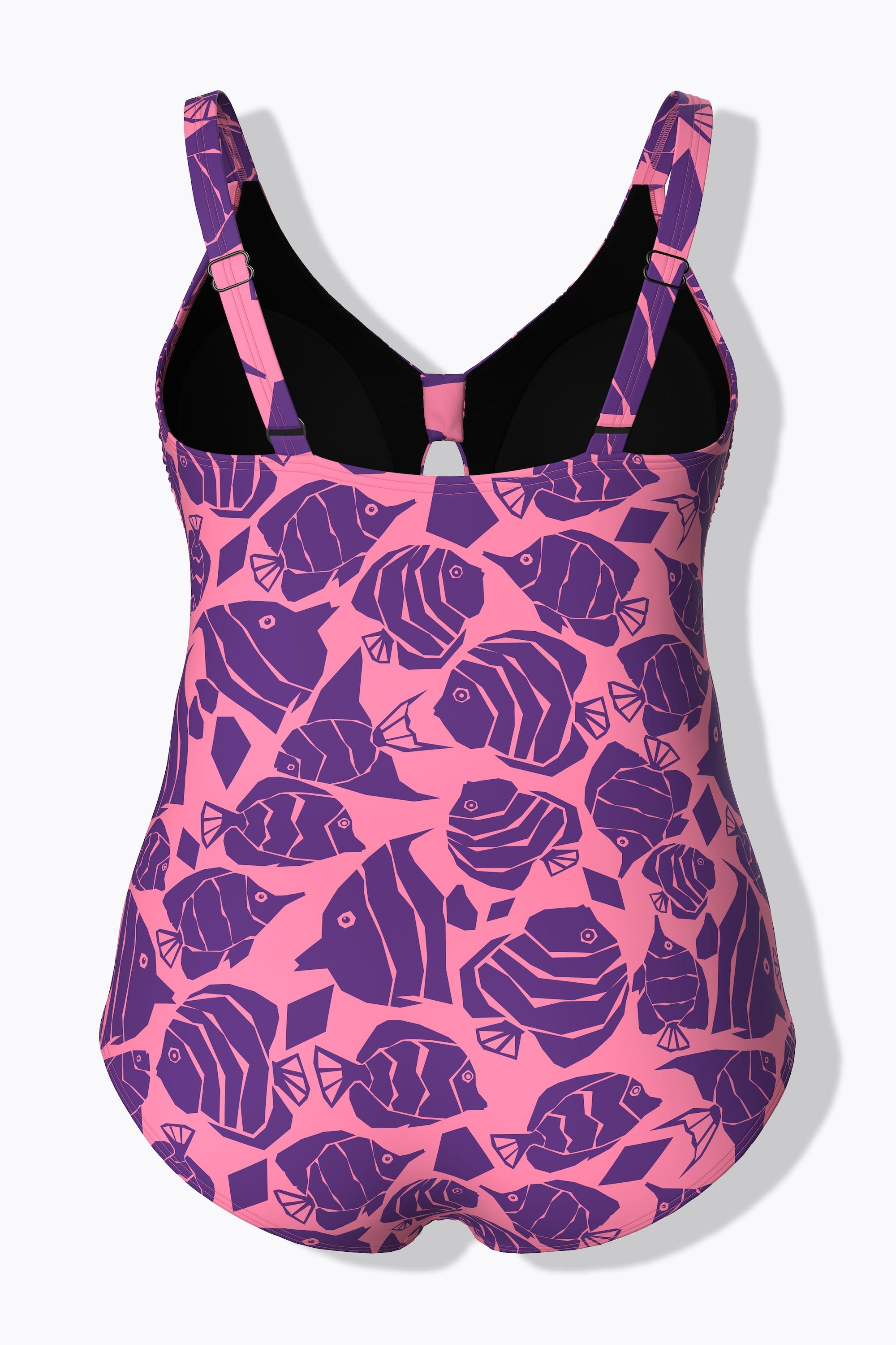 Ulla Popken Costume da bagno fantasia pesci coppe morbide  