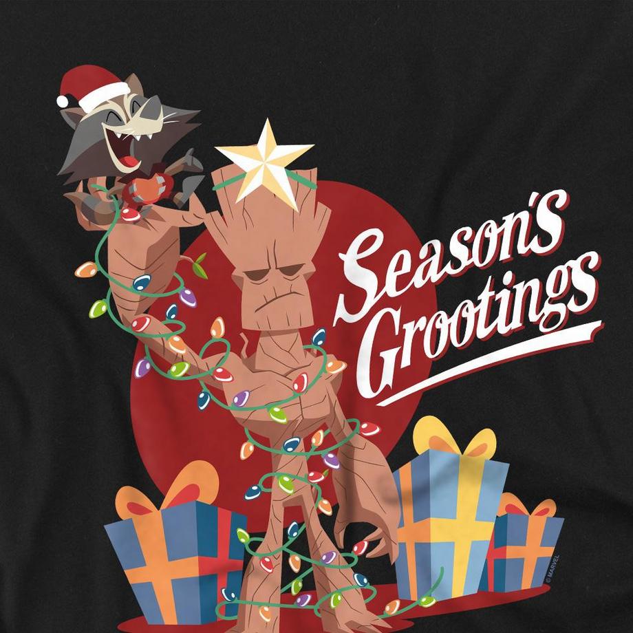 Guardians Of The Galaxy Seasons Grootings T-Shirt Maniche Lunghe  