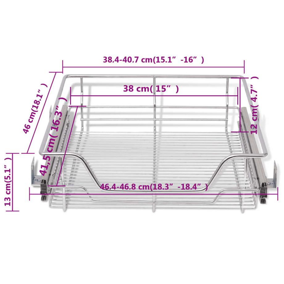 VidaXL cesto Metallo  