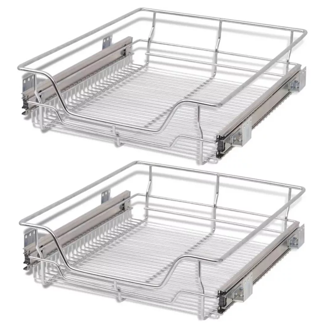 Panier en treillis métallique 2 pcs 500 mm Argenté Vidaxl