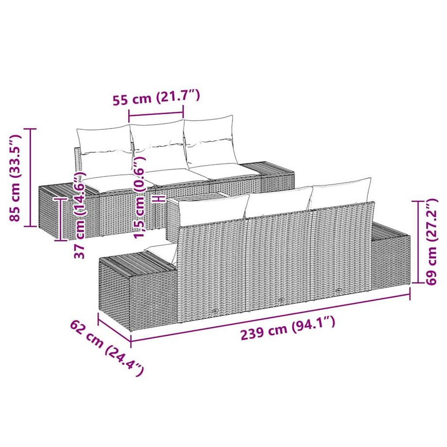 VidaXL Gartenmöbel poly-rattan  