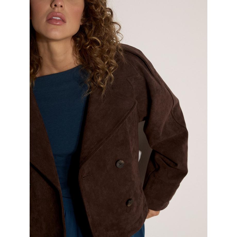 APRICOT Kurze Trenchcoat-Jacke aus Suedette  