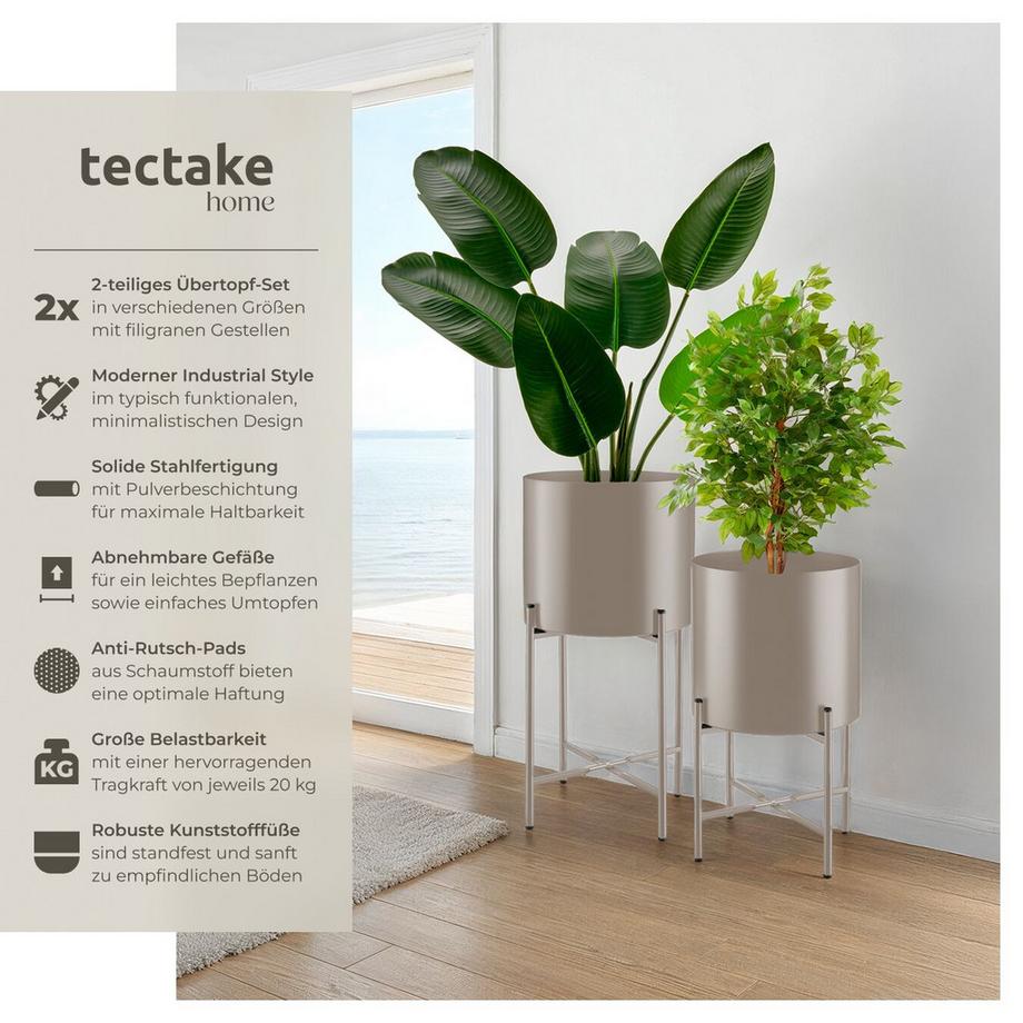 Tectake Portapiante Mine 2 pezzi, in stile industriale  