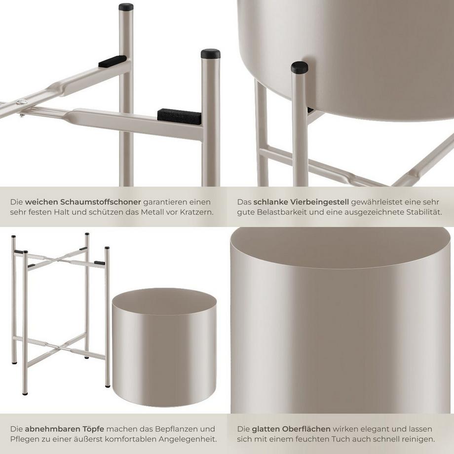 Tectake Portapiante Mine 2 pezzi, in stile industriale  