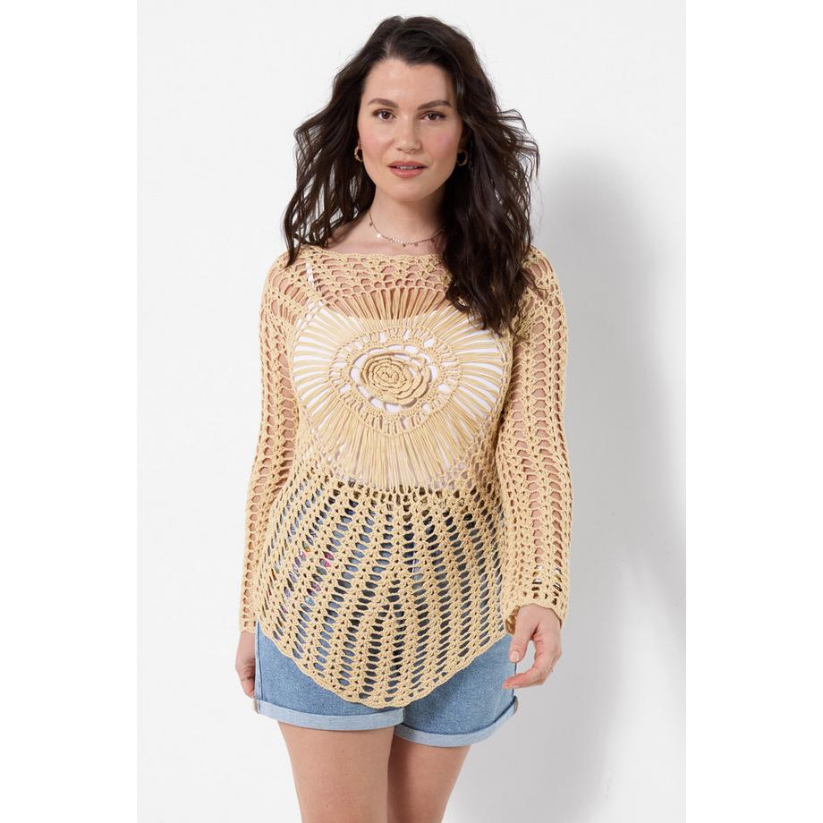 Boho-Häkeltop mit lockerem Schnitt