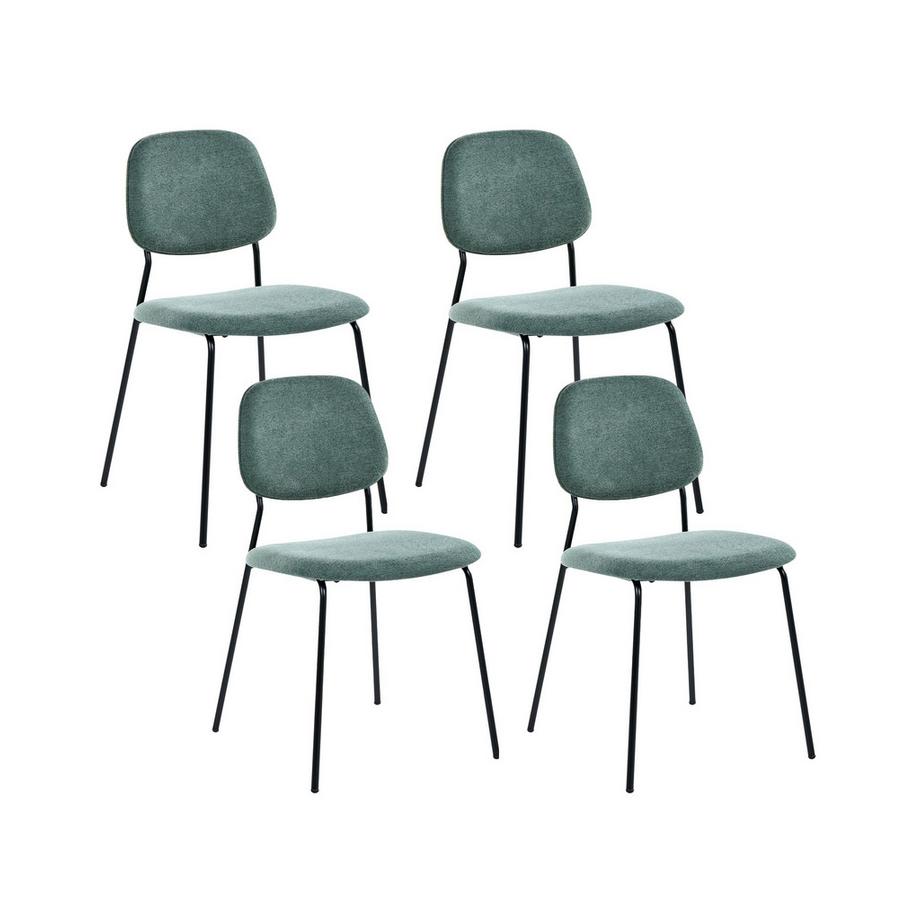 Lot de 4 chaises de salle à manger en Tissu  RILEY