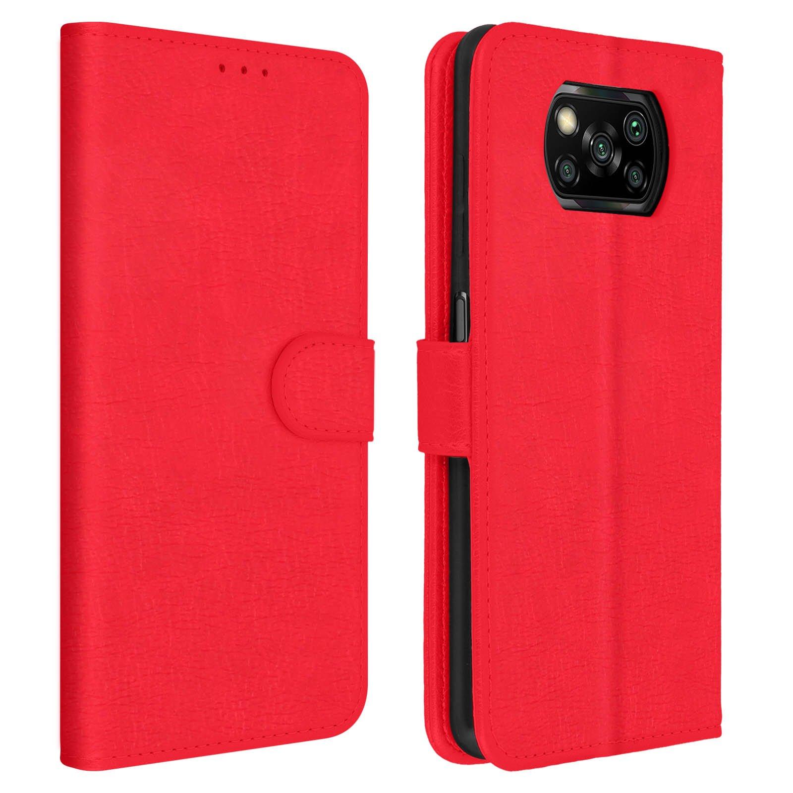 Avizar  Étui Folio Xiaomi Poco X3 Rouge 