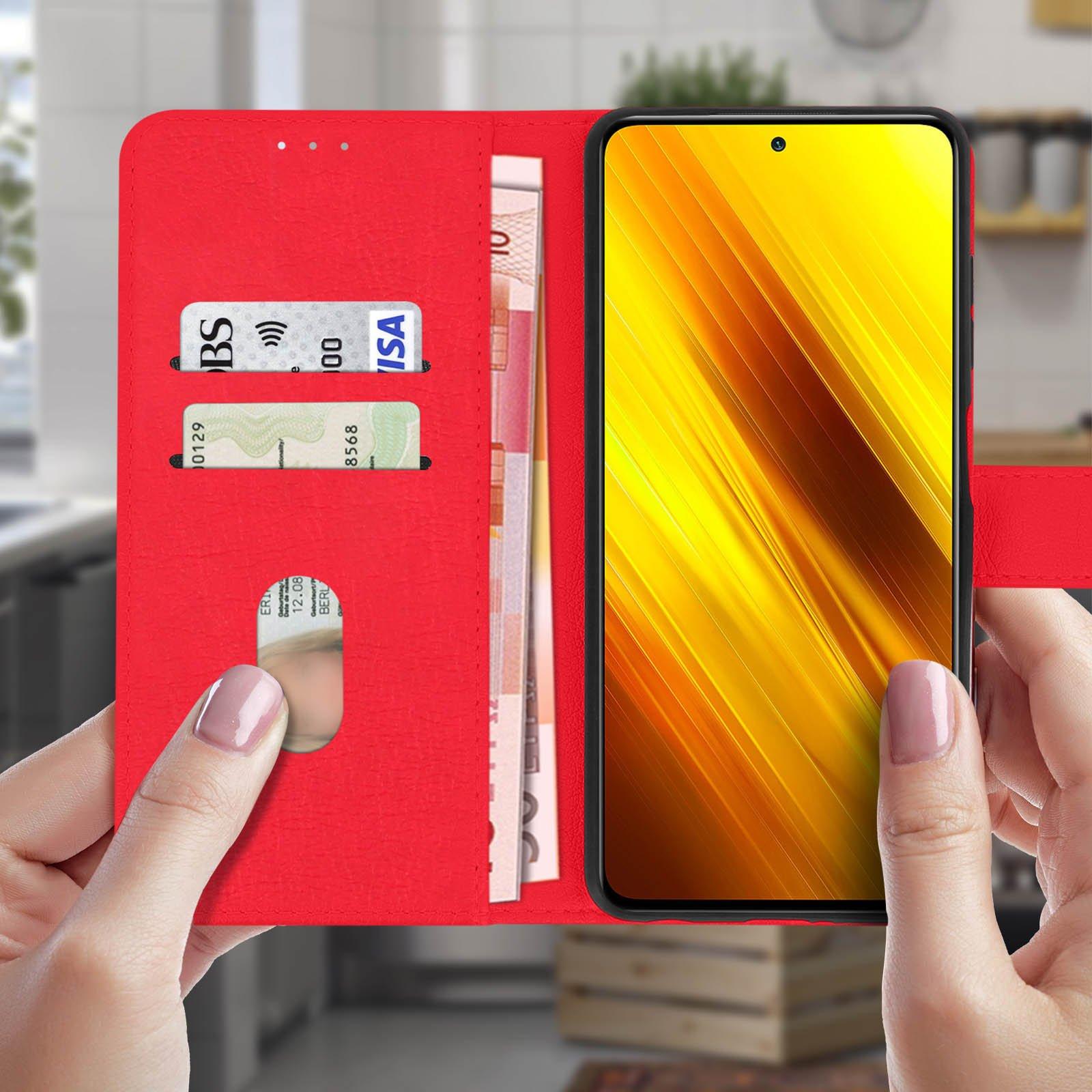 Avizar  Étui Folio Xiaomi Poco X3 Rouge 