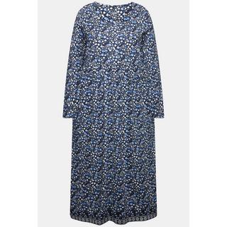 Ulla Popken Abito in jersey A-line scollo rettangolare maniche lunghe  