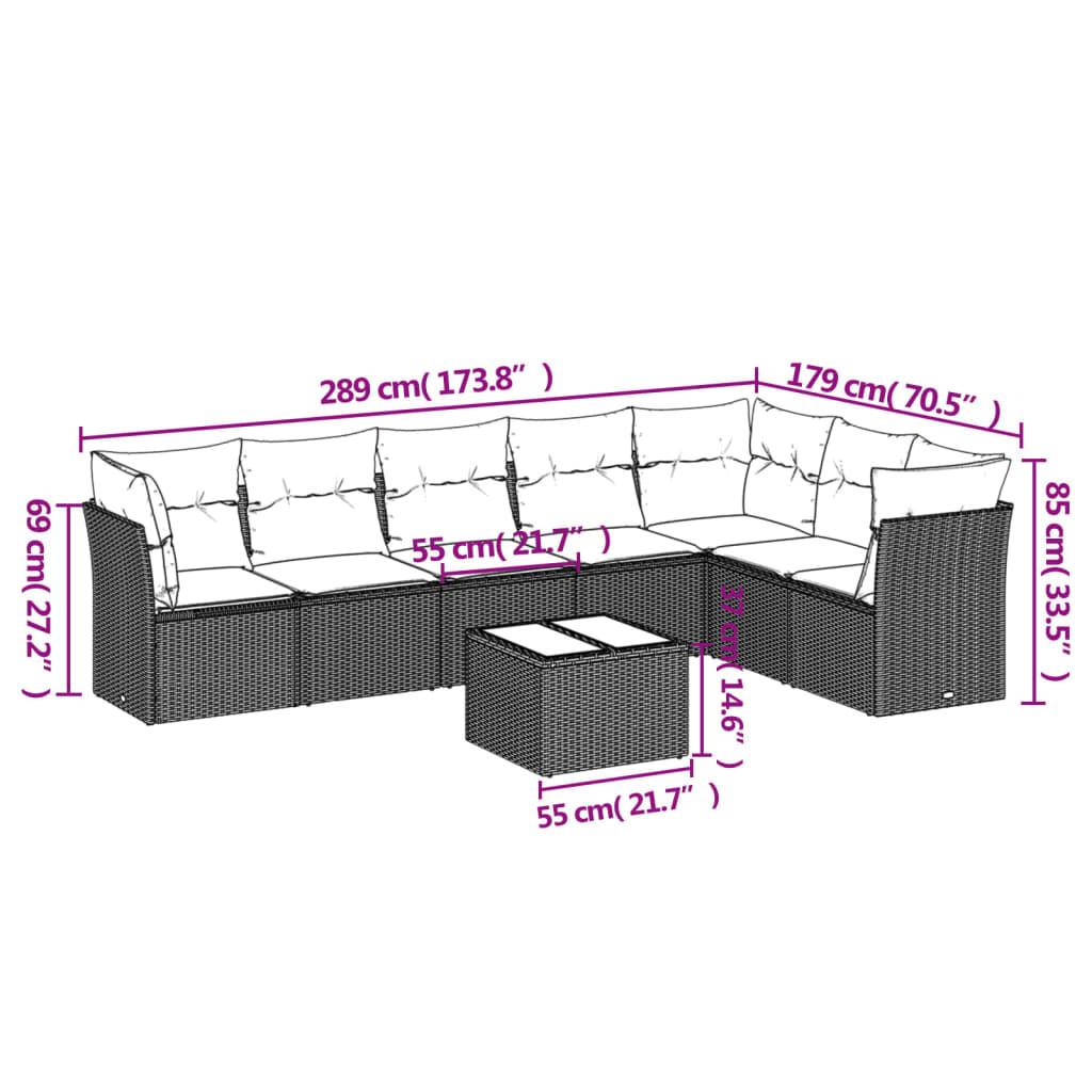 VidaXL set divano da giardino Polirattan  