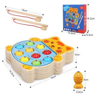 Activity-board  Magnetisches Angelspiel Spielzeug für Kinder, Fischfang Holzspielzeug Geschenk 