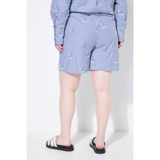 Studio Untold Shorts Wide Legs Streifen Flower-Stickerei  