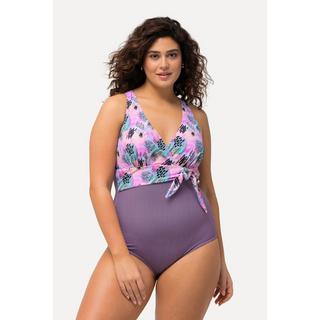 Ulla Popken  Maillot de bain style cache-cœur, bonnets souples et aspect tour de cou 