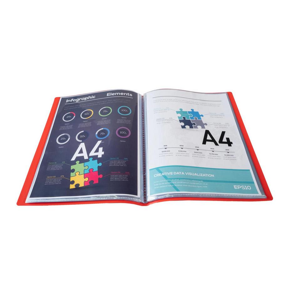 Exacompta Protège-documents en polypropylène 5/10e OPAK pochettes Cristal 120 vues - A4 - x 8  