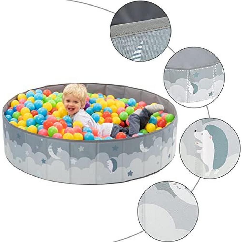 Activity-board  Bain de boule. Parc bébé bain de boules enfants. Bain de boule rond. Bains à balles Sans balles. Bain à boules extérieur XL-120x30cm. Imperméable. (Balles non incluses) 