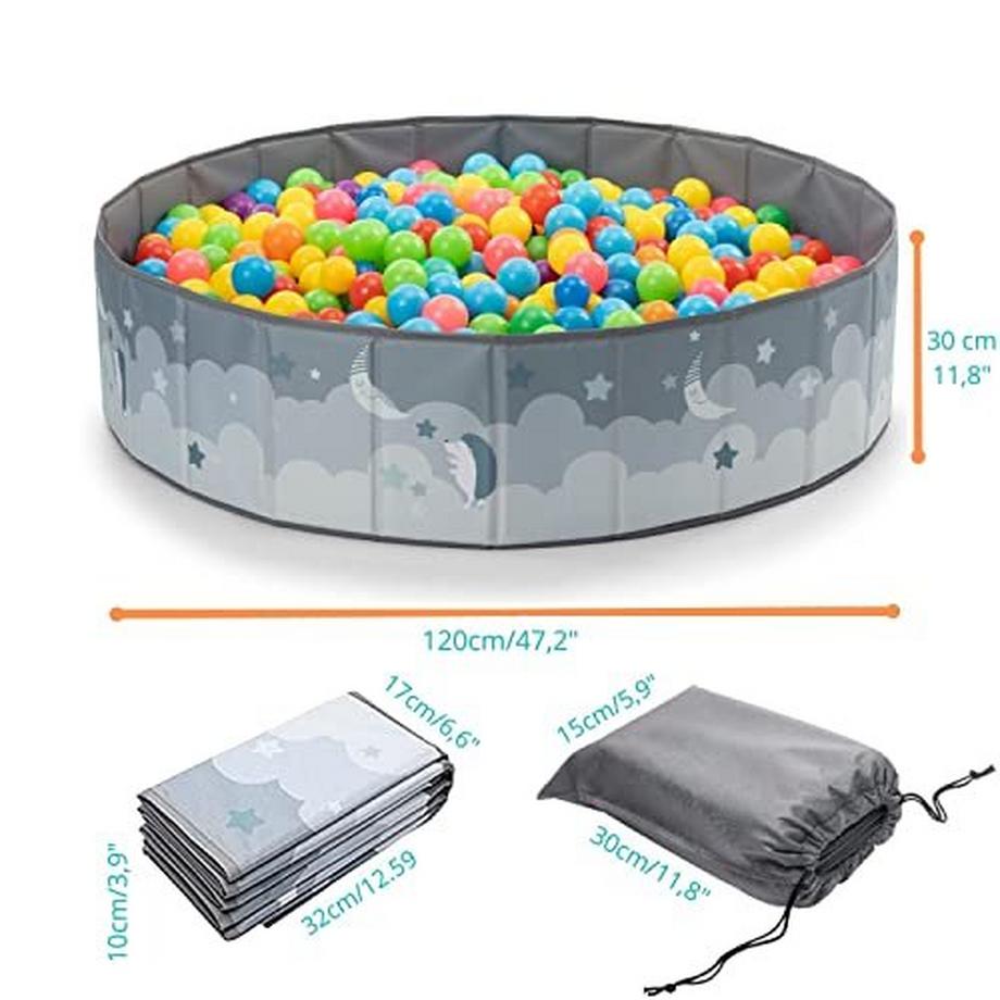 Activity-board  Bain de boule. Parc bébé bain de boules enfants. Bain de boule rond. Bains à balles Sans balles. Bain à boules extérieur XL-120x30cm. Imperméable. (Balles non incluses) 